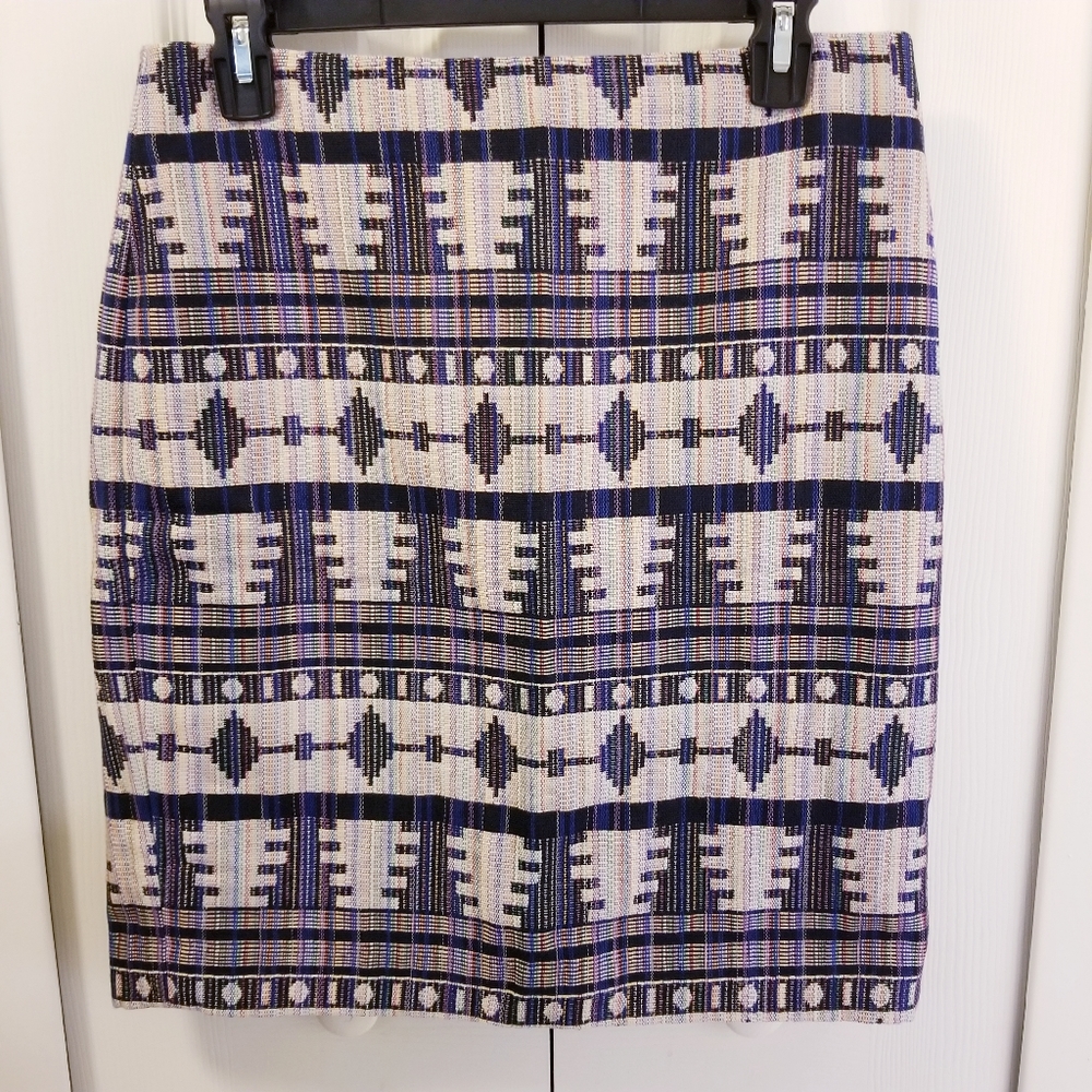 Ann Taylor, Woven, Tribal Print, Pencil Skirt